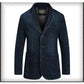 Men's Denim Casual Suit Jacket Spring and Autumn Loose Large Size Outerwear V Neck Denim Casual Jacket Long Sleeves Jackets