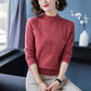Sweater Women's Half Turtleneck Knitwear Pullover Korean Loose Solid Color Short Jacquard Trending Sweater Autumn and Winter Top