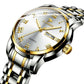 Watch automatic mechanical Gradient color men skeleton stainless steel wrist watch