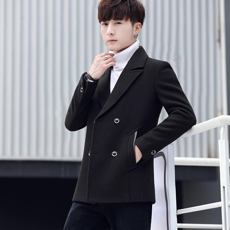 Trench Jacket for Men Autumn Winter Men's Wool-blend Long Woolen Coat Male Fashion Winter Jacket