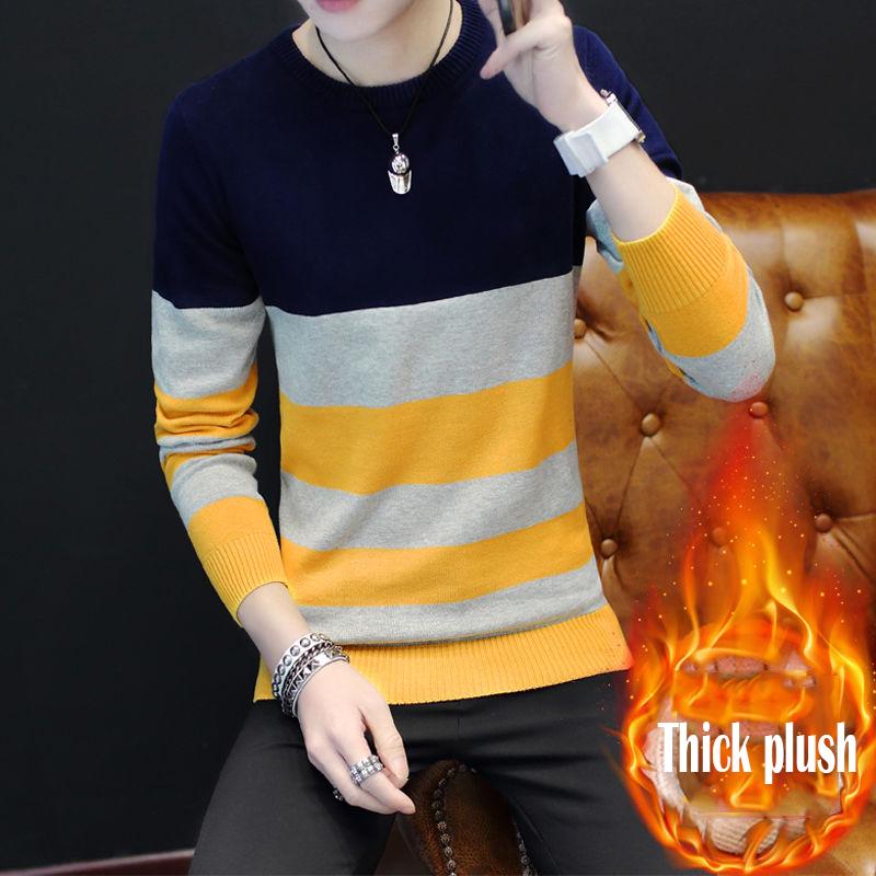 Sweater Men Pullovers Clothing Casual Autumn Winter Fashion O-neck Collars Casual Stripe Sweater