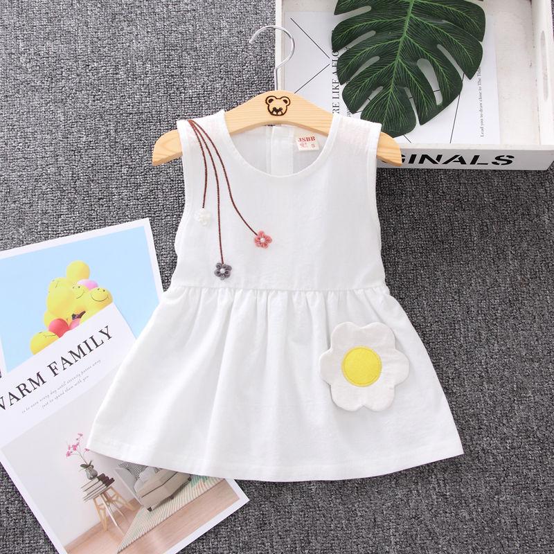 Girls' Cotton Skirt Summer Girls' Princess Skirt Children's Sleeveless Dress Baby Summer 1-4 Years Old