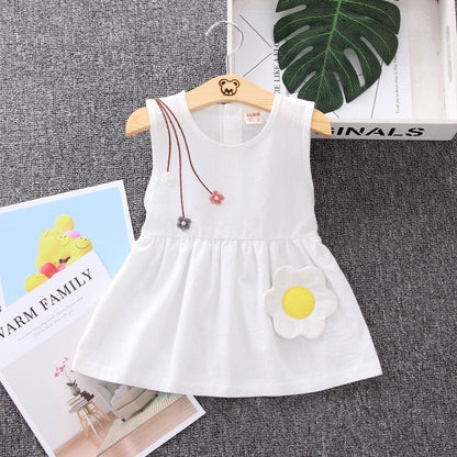 Girls' Cotton Skirt Summer Girls' Princess Skirt Children's Sleeveless Dress Baby Summer 1-4 Years Old
