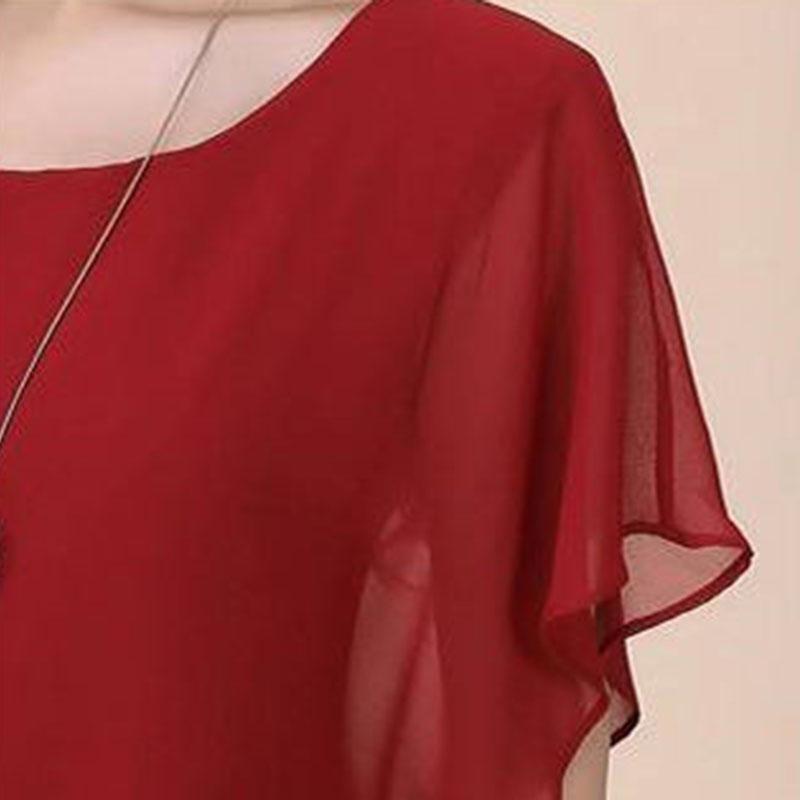 Summer Women Blouse Chiffon Batwing Shirts Tops Casual Solid Korean Loose