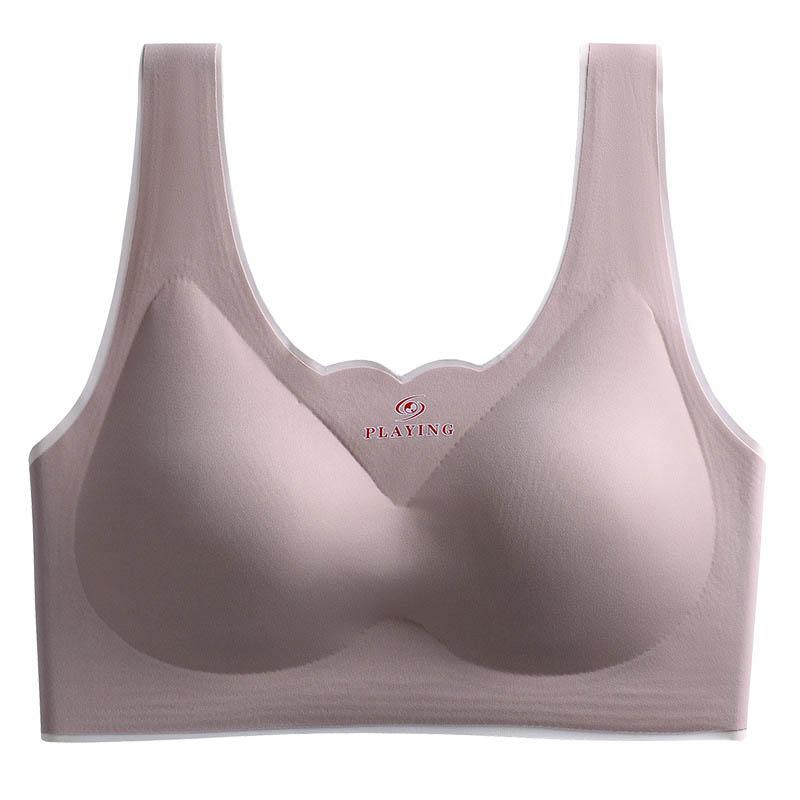 Summer Women's Ice Silk Seamless Beauty Back Wrap Chest Soft and Comfortable Vest Bottoming No Steel Ring Sports Gather Adjustment Bra