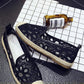 Lace Mesh Flat Shoes Women's Simple Casual Breathable One-step Lazy Shoes Women's Casual Flat Knitted Cloth Shoes