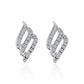 Elegant Angel's Wing Zircon Stud Earrings Classic Rhombus Alloy Stud Earrings for Women Girl Jewelry
