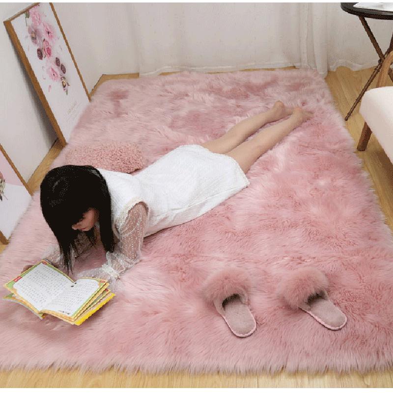 Living room carpet bedroom mat Australian wool blanket sofa blanket plush carpet wool mat