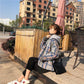 Autumn and Winter Plus Velvet Thick knitwear Plaid Loose Turtleneck Top Long Sleeve Base Sweater Women