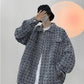 Small Fragrance Jacket Men and Women Spring and Autumn Loose American Jacket Wild Woven Plaid Top Men's Long-sleeved Warm Jacket