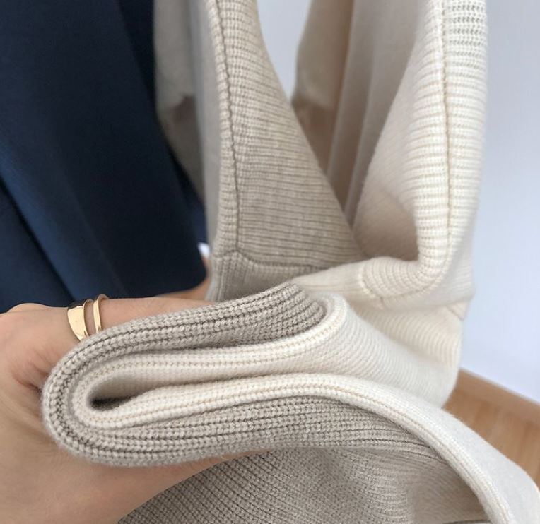 Autumn Winter Modal Cotton Pullover Women's Loose Half Turtleneck Sweater Fashion Curled Long Sleeve Knitwear