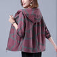 Spring and Autumn Printed Middle-aged and Elderly Large Size Loose and Thin Jacket Hooded Mother's Wear Jacket Women