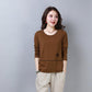 Spring and Autumn Korean Version Long-sleeved T-shirt Loose Large Size Round Neck Solid Color Top Bottoming Shirt