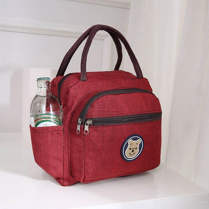 Portable Lunch Box Bag Mommy Bag Female Student Bag Lunch Bag Waterproof Denim Small Bag Hand Bag Large Capacity Canvas Bag Fashion