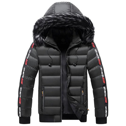 Men's Padded Jacket Men's Thick Warm Jacket with Detachable Hood Youth Bread Clothes Stand-up Collar Jacket Men