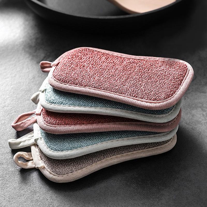 8pcs Reusable Double Sided Scouring Pad Cleaning Tools Magic Sponges Cloth
