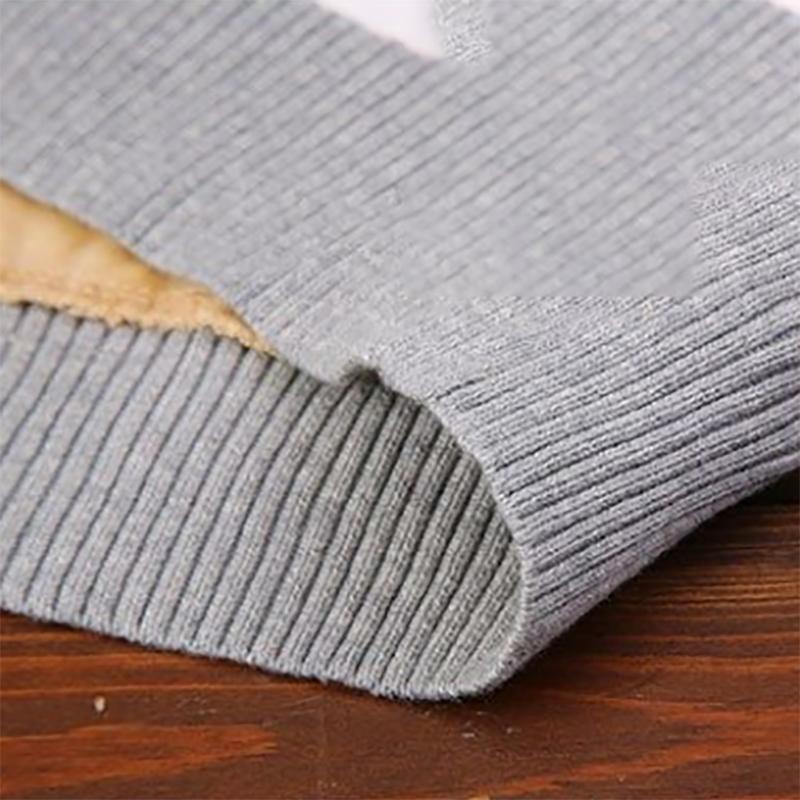 Mens Sweater Pure Cotton Striped Bottoming Sweater Long-sleeved Sweatshirts Plus Velvet Thickening To Keep Warm Autumn