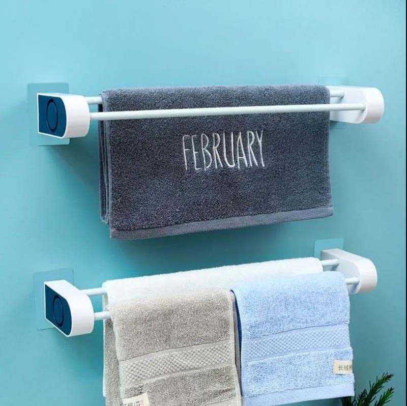 Bathroom Towel Rack Double Pole Hanging Towel Wall Hanging Bathroom Multifunctional Shelf