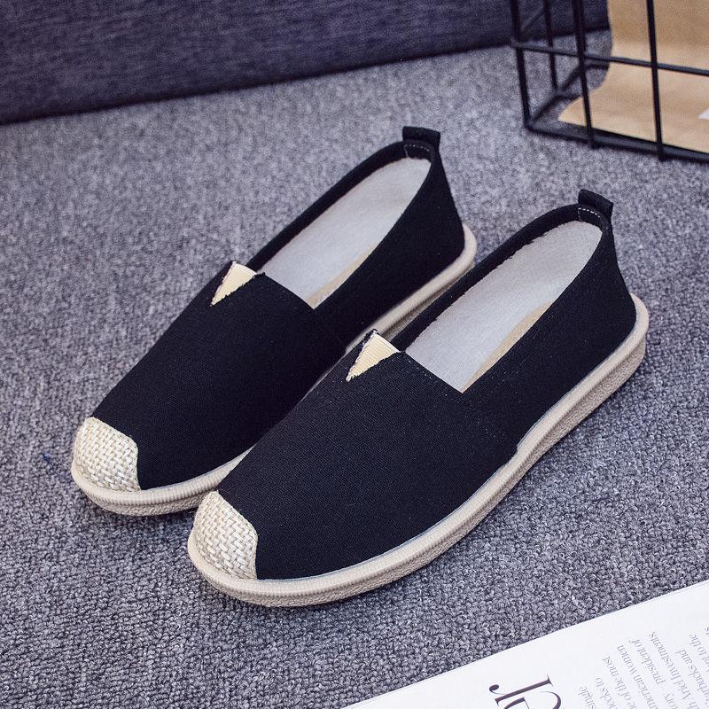 Summer Women Flat Shallow Loafers Canvas Shoes Fabric Female Casual Shoes Comfortable Breathable Ladies Mother Sewing