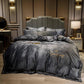 4pcs  Fleece Bedding Set Pure Color  Bed Sheet Quilt Cover Pillowcase Winter Warm Bedding