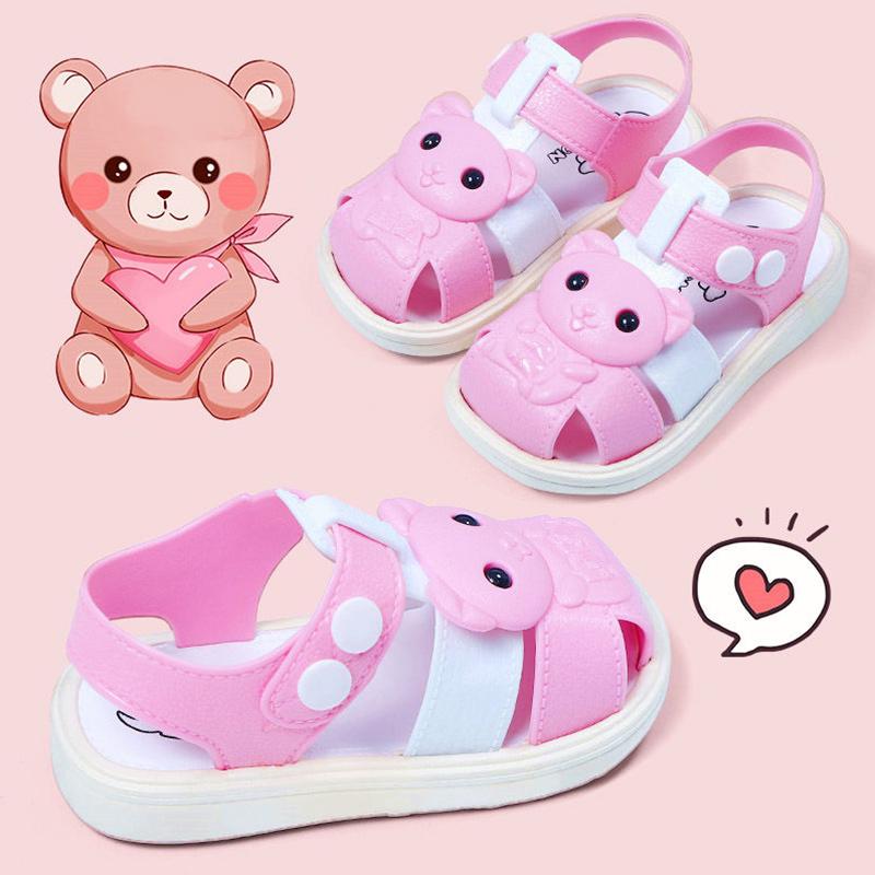 Children's Baby Baotou Sandals Summer Men and Women Buckle Princess Baby Non-slip Soft Bottom Plastic Sandals