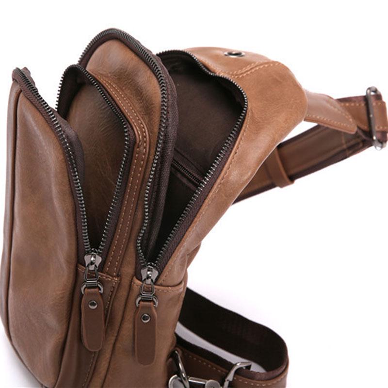 Chest Bag Male Large Capacity with Headphone Hole Shoulder Bag Outdoor Sports and Fitness Pockets
