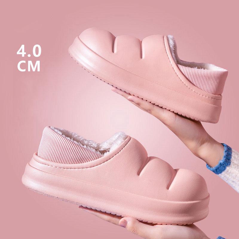 Winter Cotton Slippers Women's Bag with Outer Wear Waterproof Couple Style Warm Cotton Shoes for Men's Outer Wear Dual-use Home