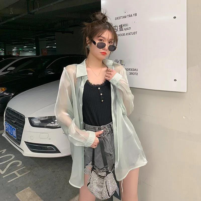 Sun Protection Loose Cardigan Streamer Long Sleeve Shirt Women's Tops Long Sleeve Thin Coat
