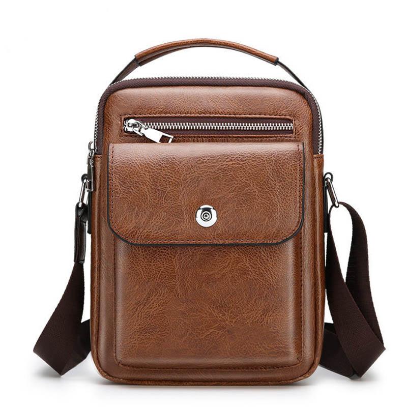 Leather Texture Men's Shoulder Bag Business Handbag Conference Bag Briefcase Backpack Messenger Bag