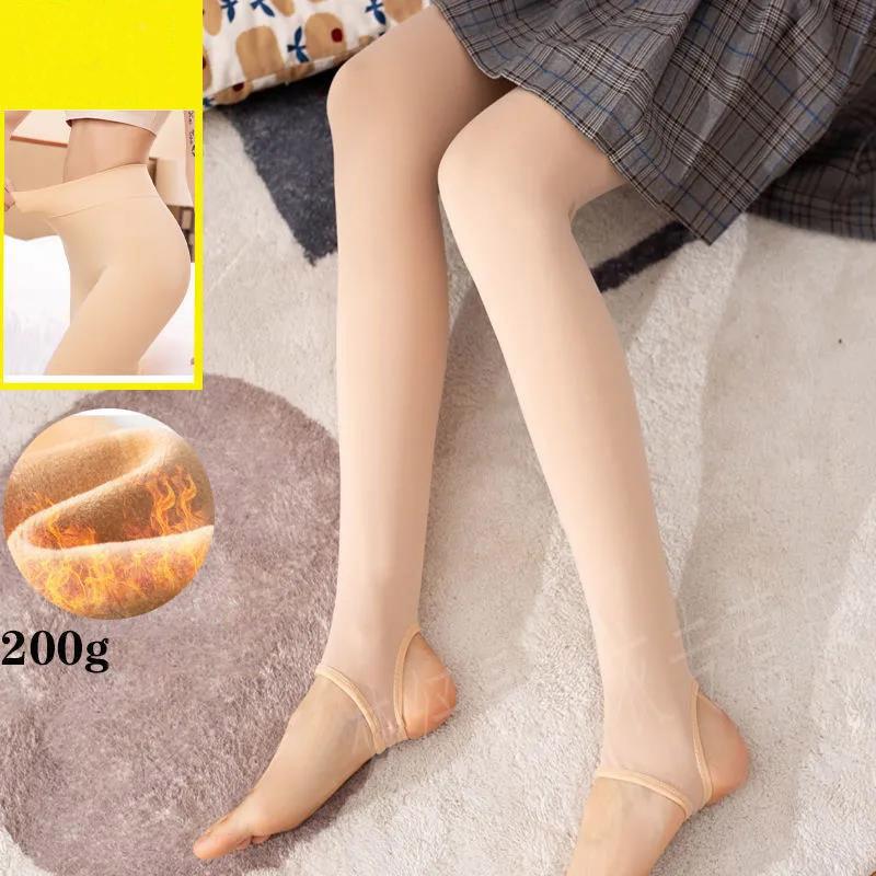 Thicken Can't Afford The Ball Light Leg Artifact Pantyhose Stepping on The Foot Autumn and Winter Women's One-piece Pants Warm Leggings