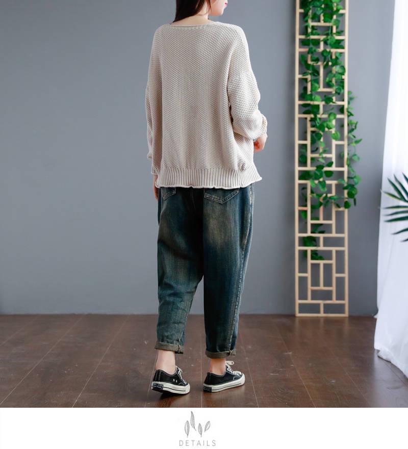 Women Sweater Chunky Knitted Cardigan Loose Single-breasted Solid Color Knit Cardigan Sweater Coat