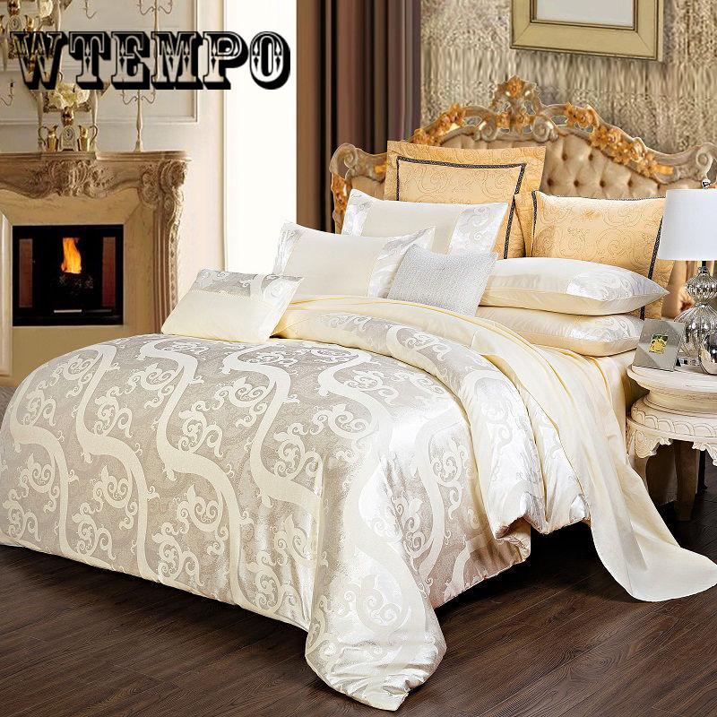 4pcs Queen King Bedding Sets Luminous Comforter Euro Bed Sheet King Size Bedspread Cover Set