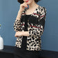 Women's Printed Wool Cardigan Thin Knitted Leopard Cardigan All-match Short  V-neck Knit Jacket Outwear