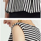 Fashion Summe Strip Stitching Pleated Stripe Slim Sleeveless Fake Two-piece Dress Package Hip Dress