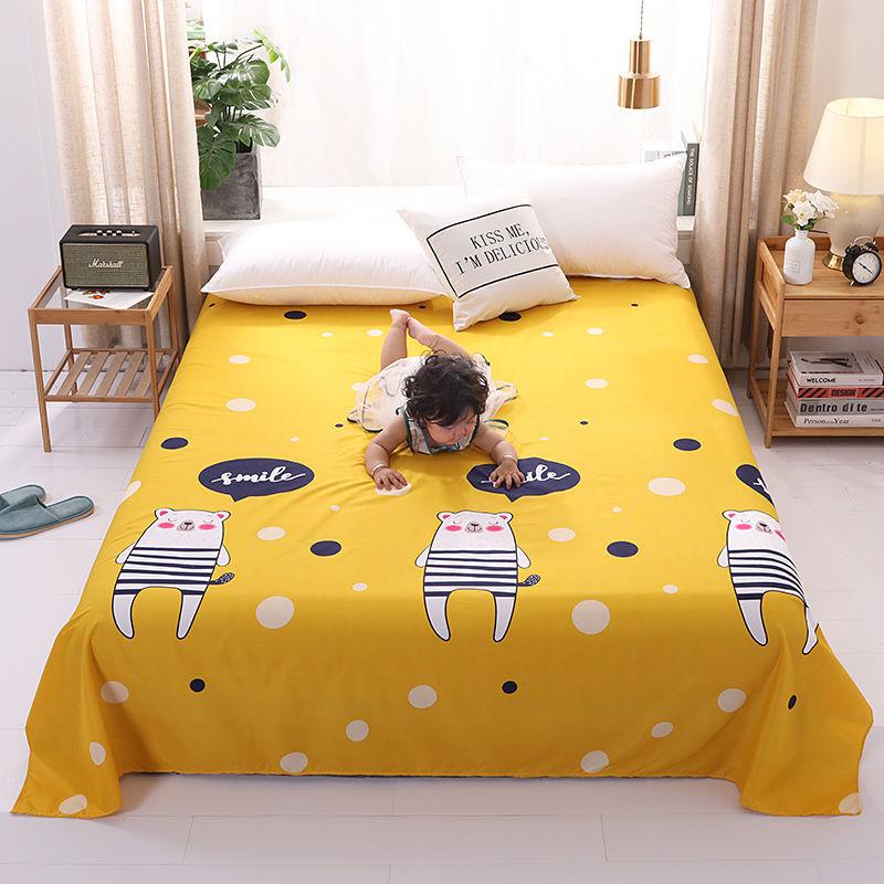 Flower Pattern Bed Sheet One-piece Four Seasons Universal Cotton Household Sheets Queen Size Bedding