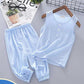 Children's Vest Suit Ice Silk Cotton Silk Boys and Girls Sleeveless T-shirt Casual Pants Two-piece Baby Summer Clothes