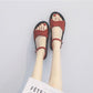Summer Sandals Female Students  College Style Flat Sandals Female Outer Wear Fashion Thick-soled Roman Sandals Women