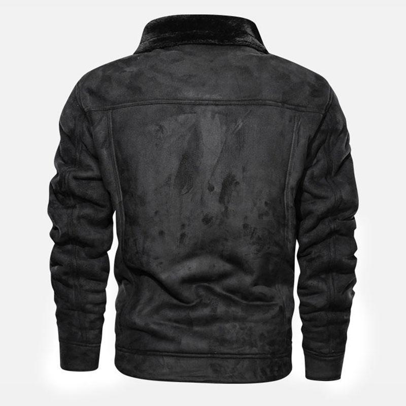 Lamb Velvet Jacket Male Autumn and Winter Parkas Loose Casual Fur Jacket Male Dad Outfit