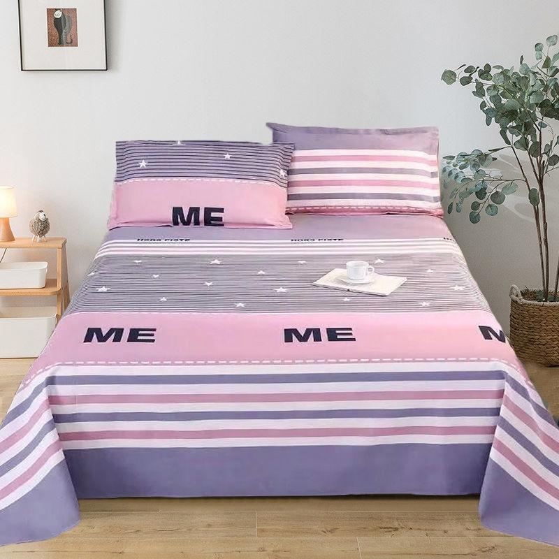 Thick Cotton Old Coarse Cloth Sheets Three-piece Bedding Coarse Cloth Sheets Three-piece Pillowcase Double Bed Single Good Air Permeability