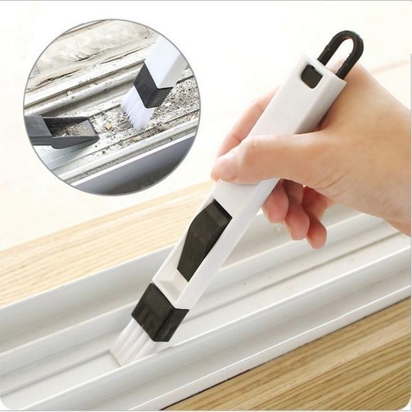 3PCS The Window Window Groove Groove Cleaning Brush with Cleaning Dustpan Screen Window Cleaning Folding Brush