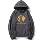 Burgundy Sweater Men's Hooded Sweatshirts Autumn Chinese Style Plus Velvet Loose Coming Year's Eve Couple Jacket Outerwear