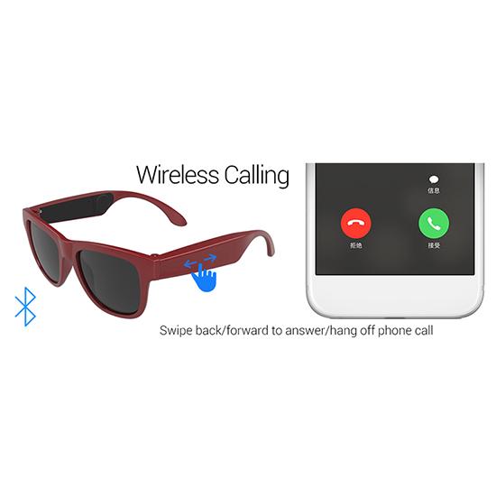 Bluetooth Headphone Polarized Sunglasses Bone Conduction Earphone Hiking Headset with Touch Control