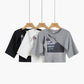 Gray Short-sleeved Irregular T-shirt Women's Short Umbilical Short Chic Top Two-piece Female Summer
