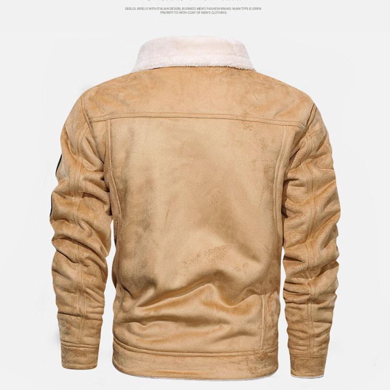 Lamb Velvet Jacket Male Autumn and Winter Parkas Loose Casual Fur Jacket Male Dad Outfit