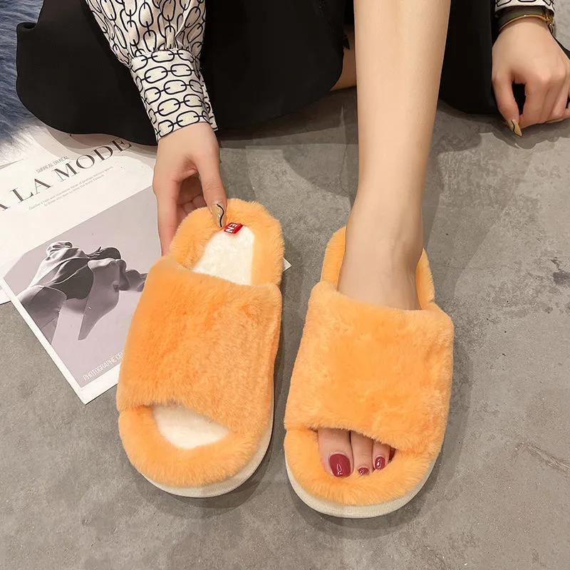 The Trend of Autumn and Winter Men's and Women's Cotton Slippers Warm and Durable Flat Shoes Fashion Casual