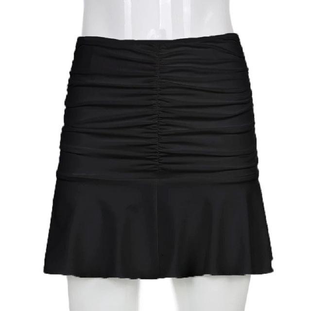 90s Pink Mini Dance Skirts Lady Trendy Y2K Summer Beachwear White Brandy Jupe Preppy Style Ruched Pleated Skirt Woman High Waist