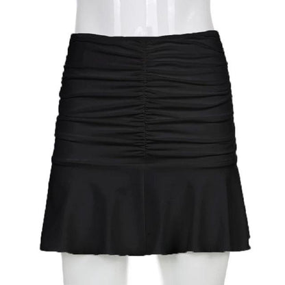 90s Pink Mini Dance Skirts Lady Trendy Y2K Summer Beachwear White Brandy Jupe Preppy Style Ruched Pleated Skirt Woman High Waist
