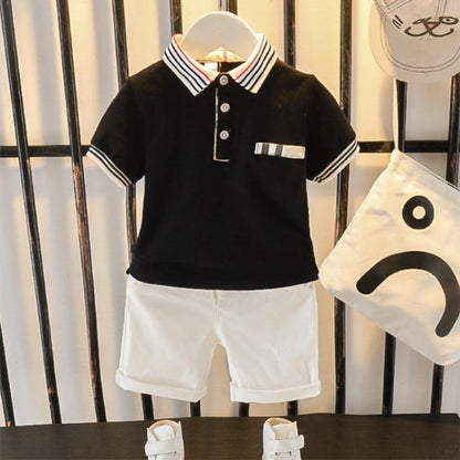 Boys Summer Suits Children's Clothes Kids Clothes Male Baby Summer Lapel Short-sleeved Two-piece Suit