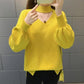 Autumn and Winter Loose Short Sweater Women's Half High Neck Lantern Sleeve Knit Sweater Solid Color Comfortable Bottoming Shirt Outer Wear