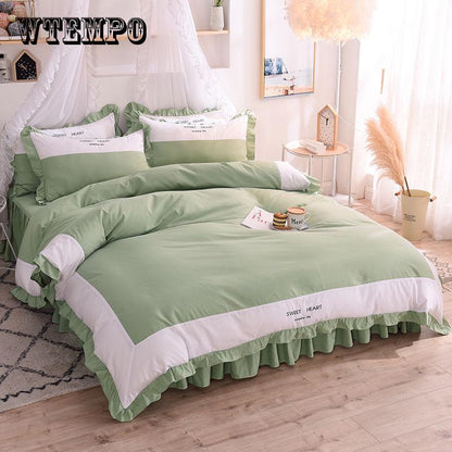 New  princess Bedding set 100% Cotton Twin Queen size Bed sheet/Linen Duvet cover set